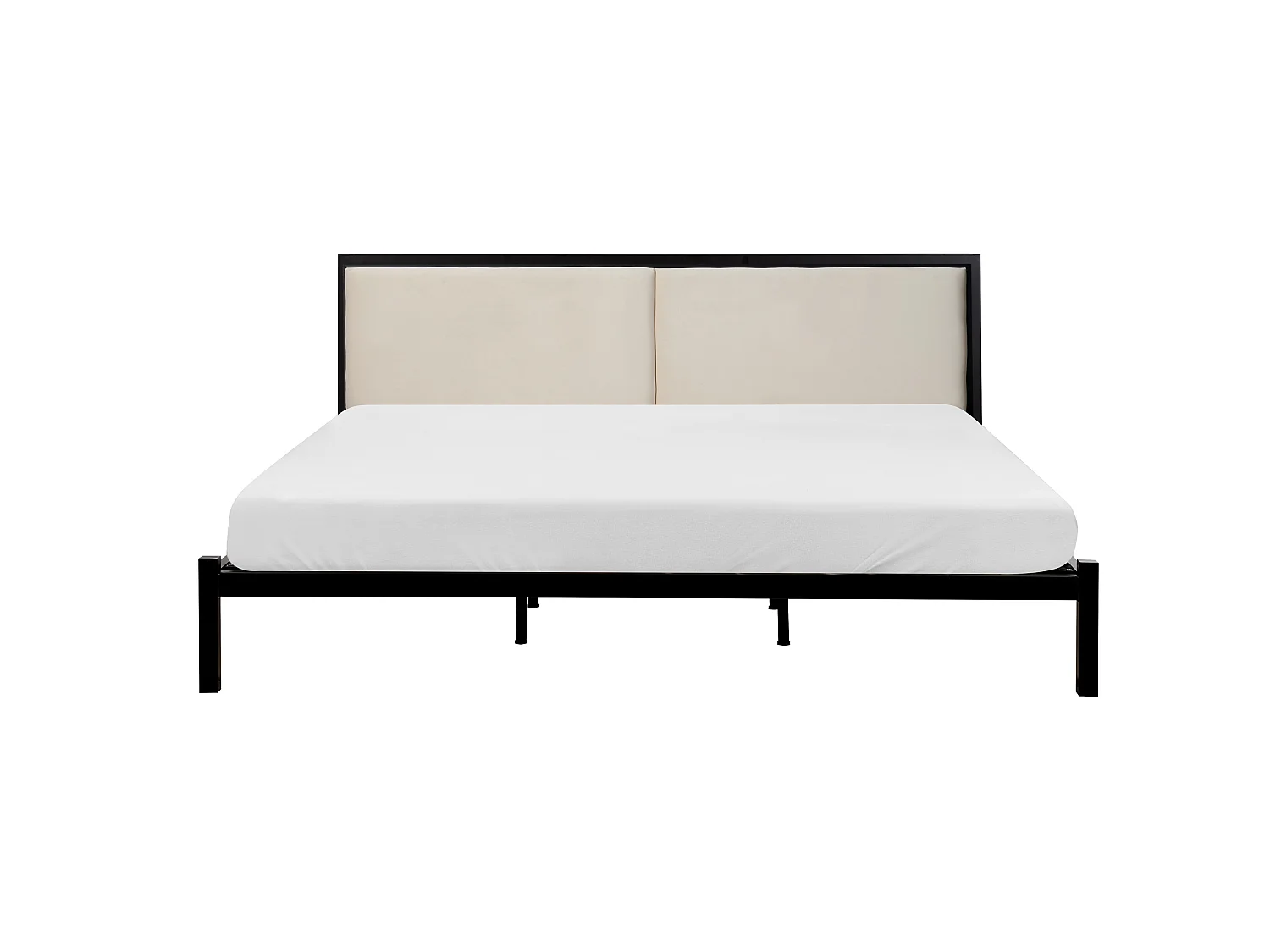 Letto Metallo CLAMART 180 x 200 cm Beige chiaro