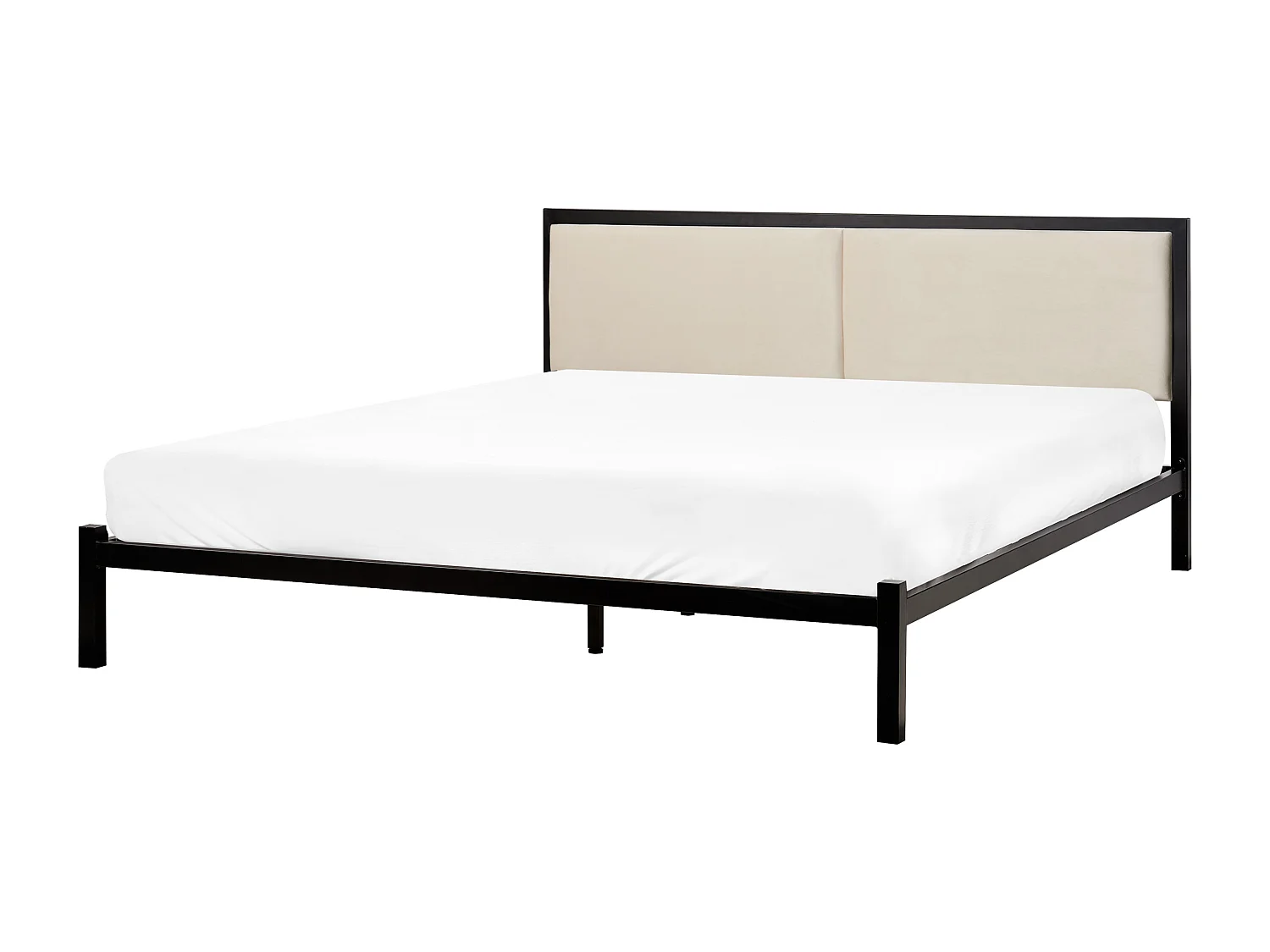 Cama Metal CLAMART 160 x 200 cm Creme claro