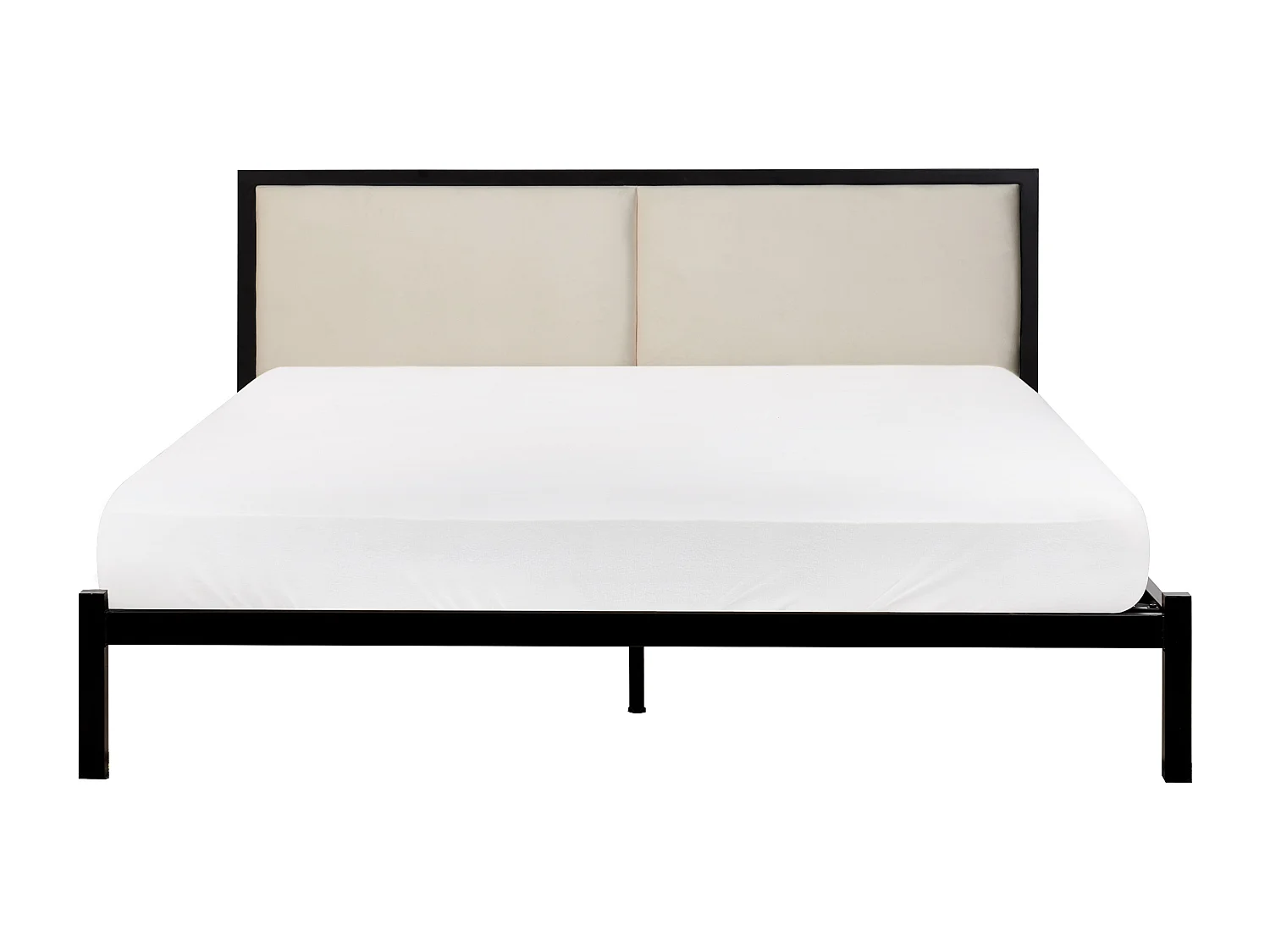 Cama Metal CLAMART 160 x 200 cm Creme claro