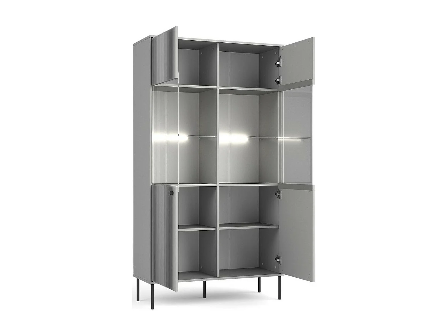 Comedor completo ISIS: Aparador, Buffet, Vitrina y Mesa Extensible.