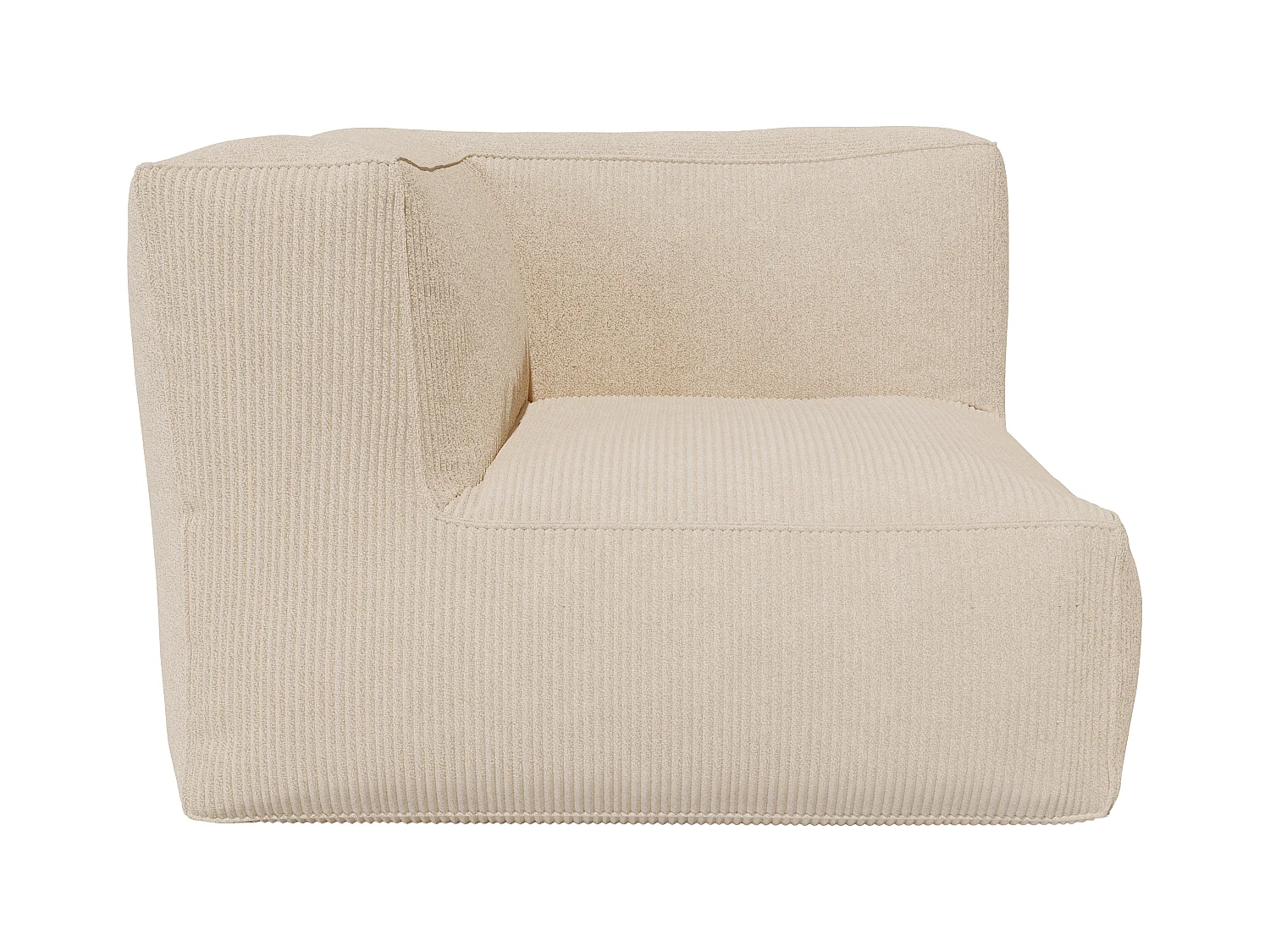 Modulaire zitbank met poef van beige ribfluweel NOUMARA