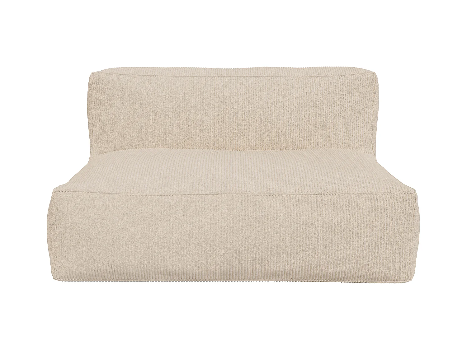 Modulaire zitbank met poef van beige ribfluweel NOUMARA