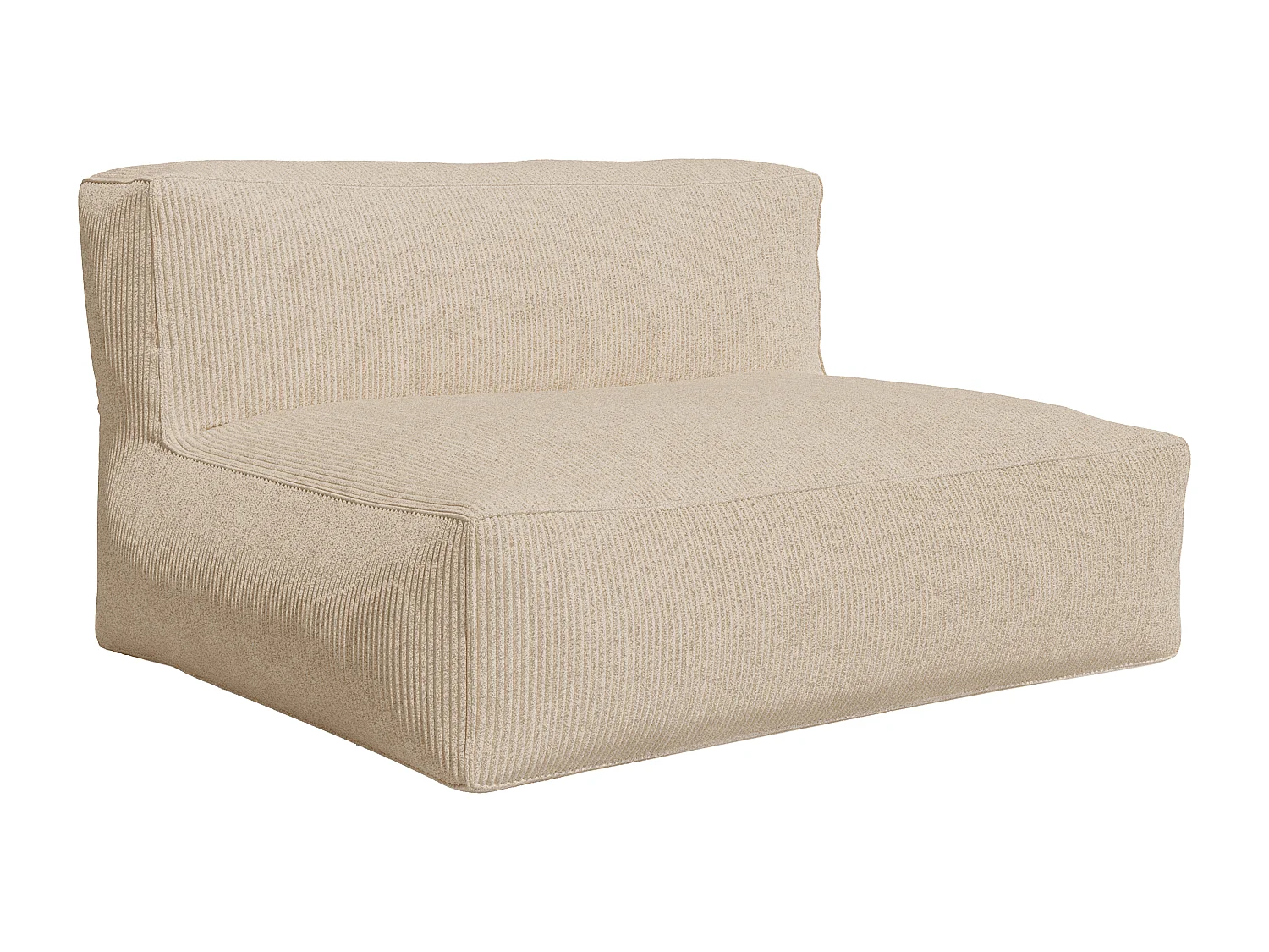 Sofa mit Hocker - beliebig kombinierbar - Cord - Beige - NOUMARA