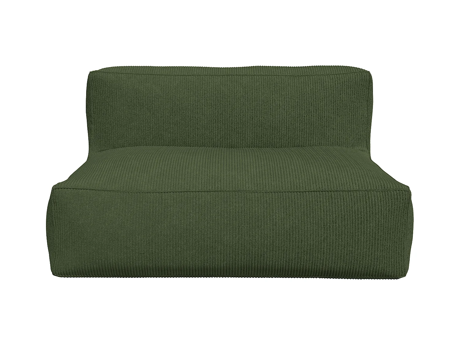 Canapé modulable avec pouf en velours côtelé vert NOUMARA