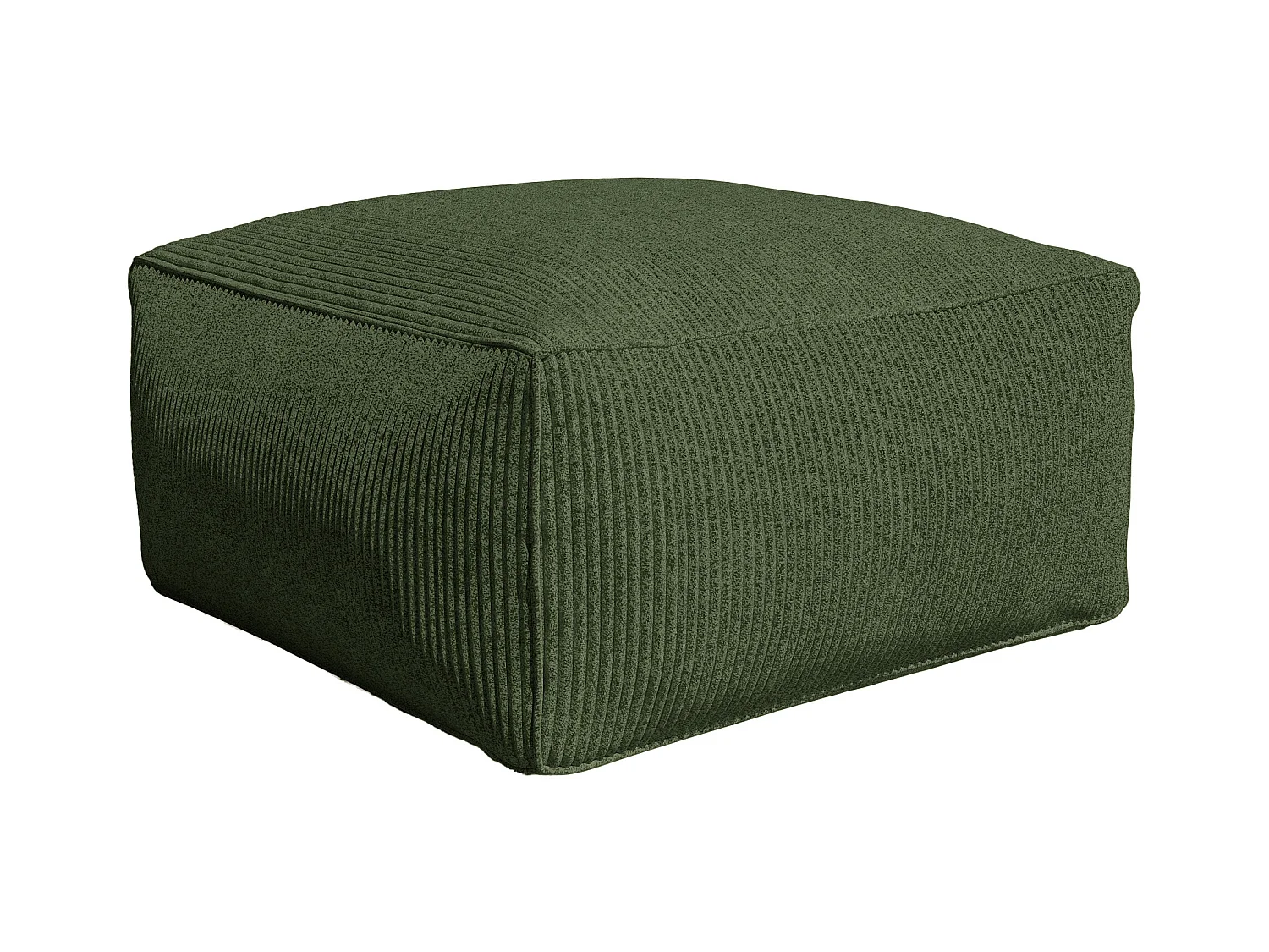 Canapé modulable avec pouf en velours côtelé vert NOUMARA