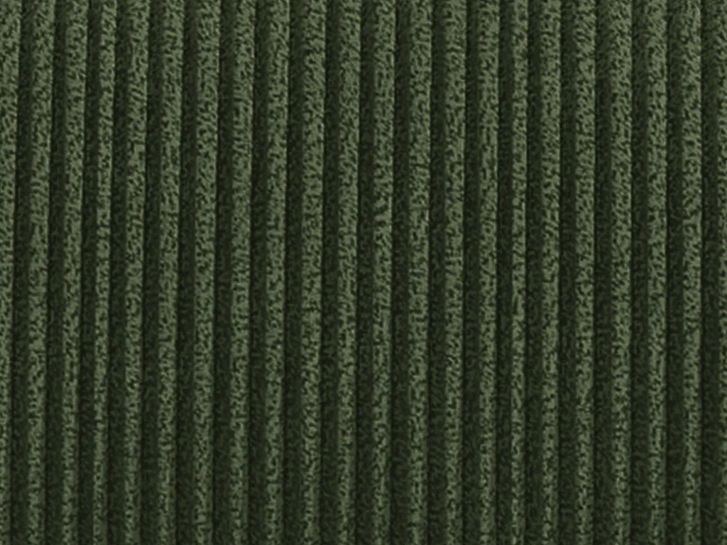 Moduleerbare zitbank met fauteuil met poef van groen ribfluweel NOUMARA