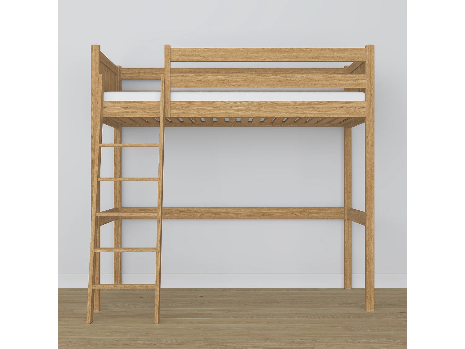 Lit mezzanine en chêne N04 Chêne Naturel 80x200