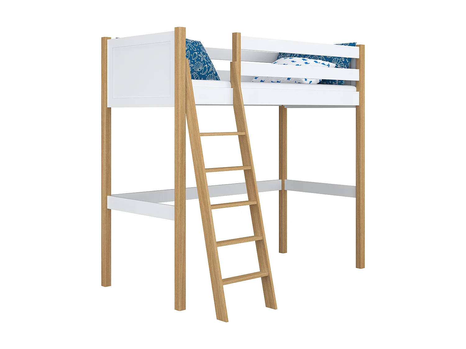 HOCHBETT N04 Weiß / Eiche Natur 120x190