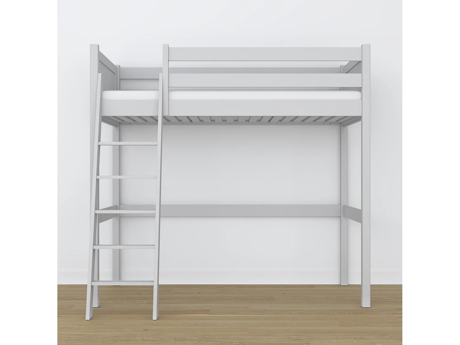 Lit mezzanine en bois N04 Gris 80x180