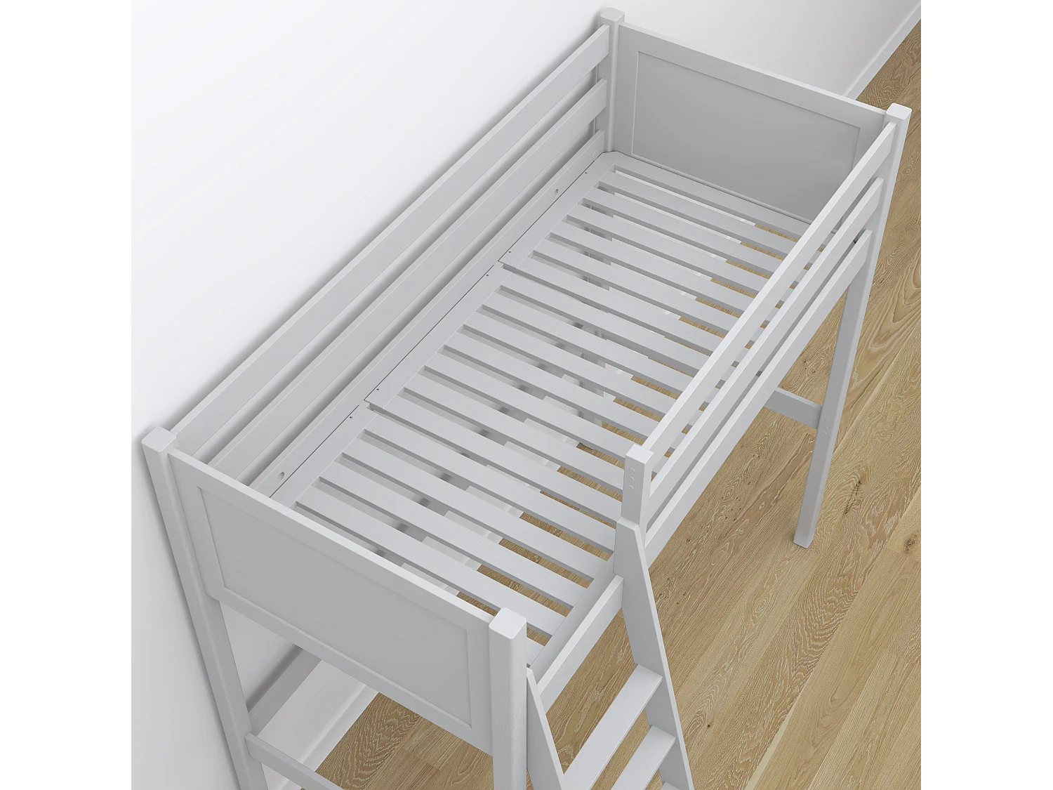 Lit mezzanine en bois N04 Gris 80x180