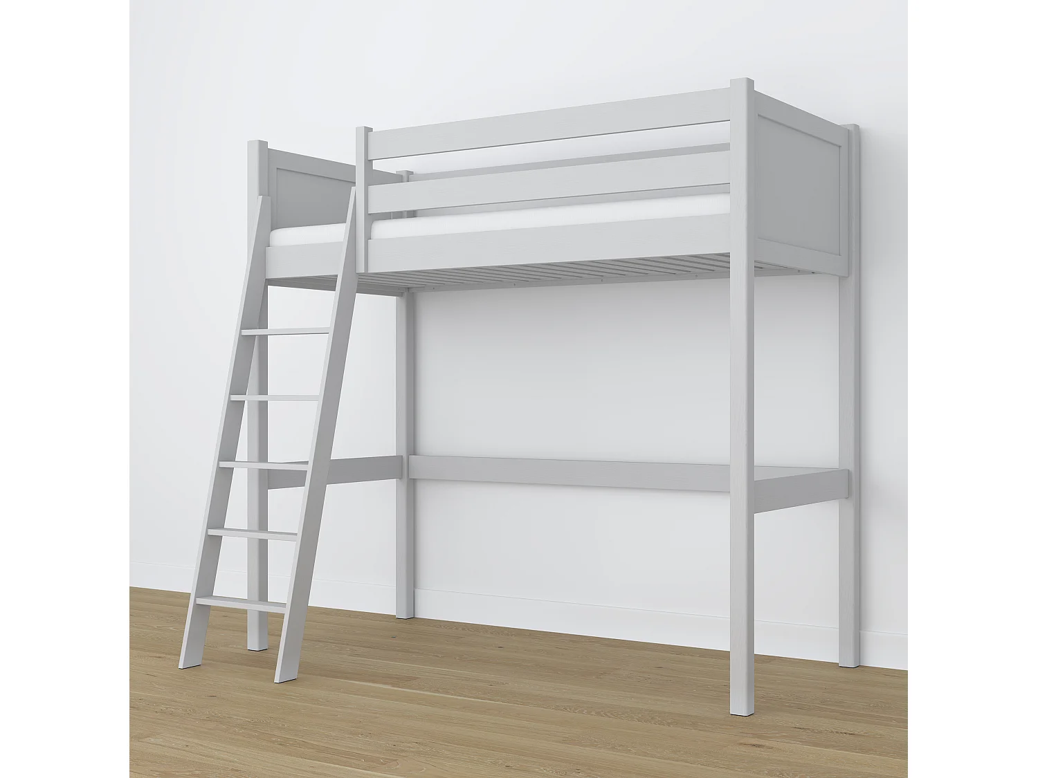 Lit mezzanine en bois N04 Gris 80x180