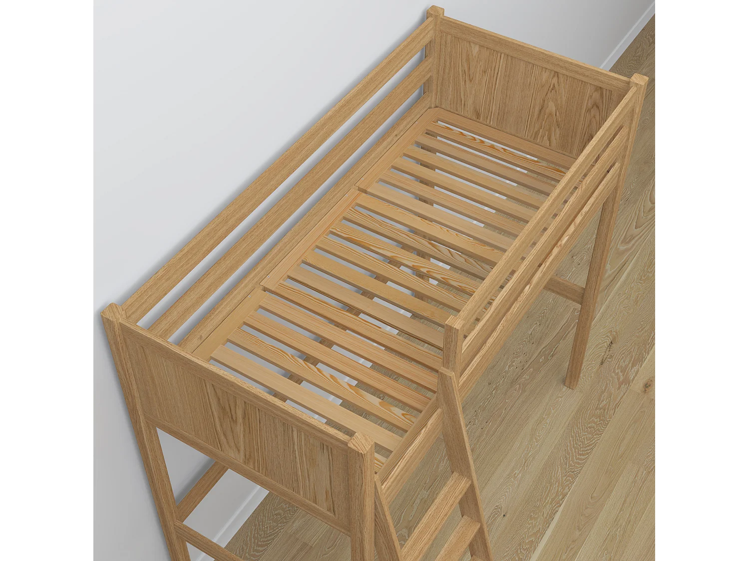 Lit mezzanine en chêne N04 Chêne Naturel 120x180