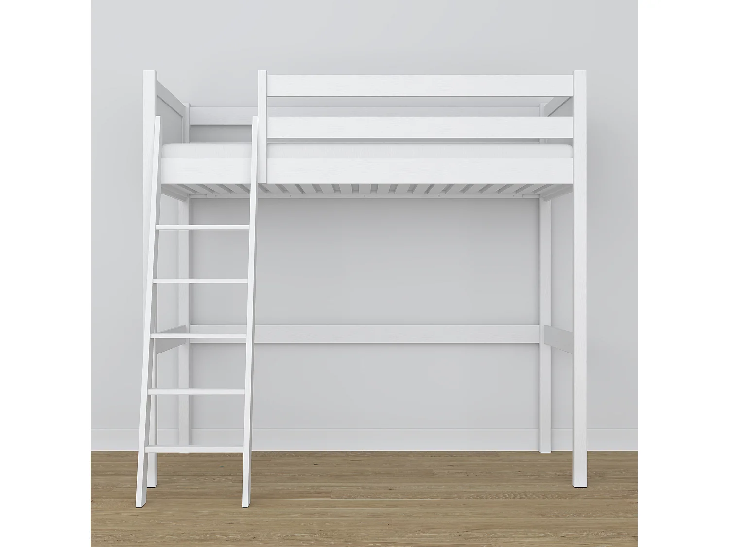 Lit mezzanine en bois N04 Blanc 80x190