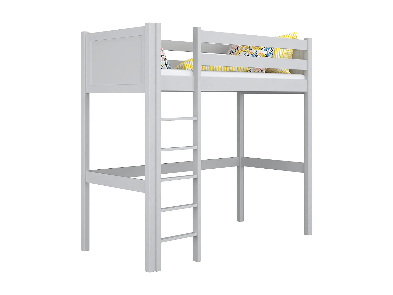 Lit mezzanine en bois N06 Gris 100x180