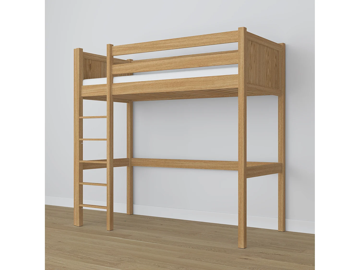 Lit mezzanine en chêne N06 Chêne Naturel 90x200