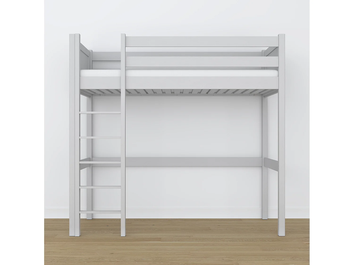 Lit mezzanine en bois N06 Gris 90x200
