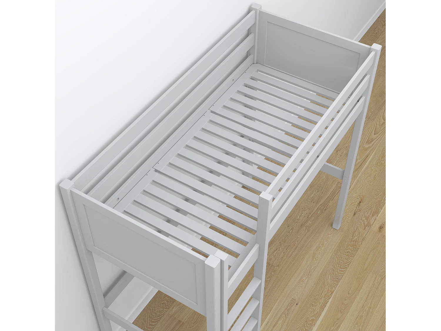Lit mezzanine en bois N06 Gris 90x200
