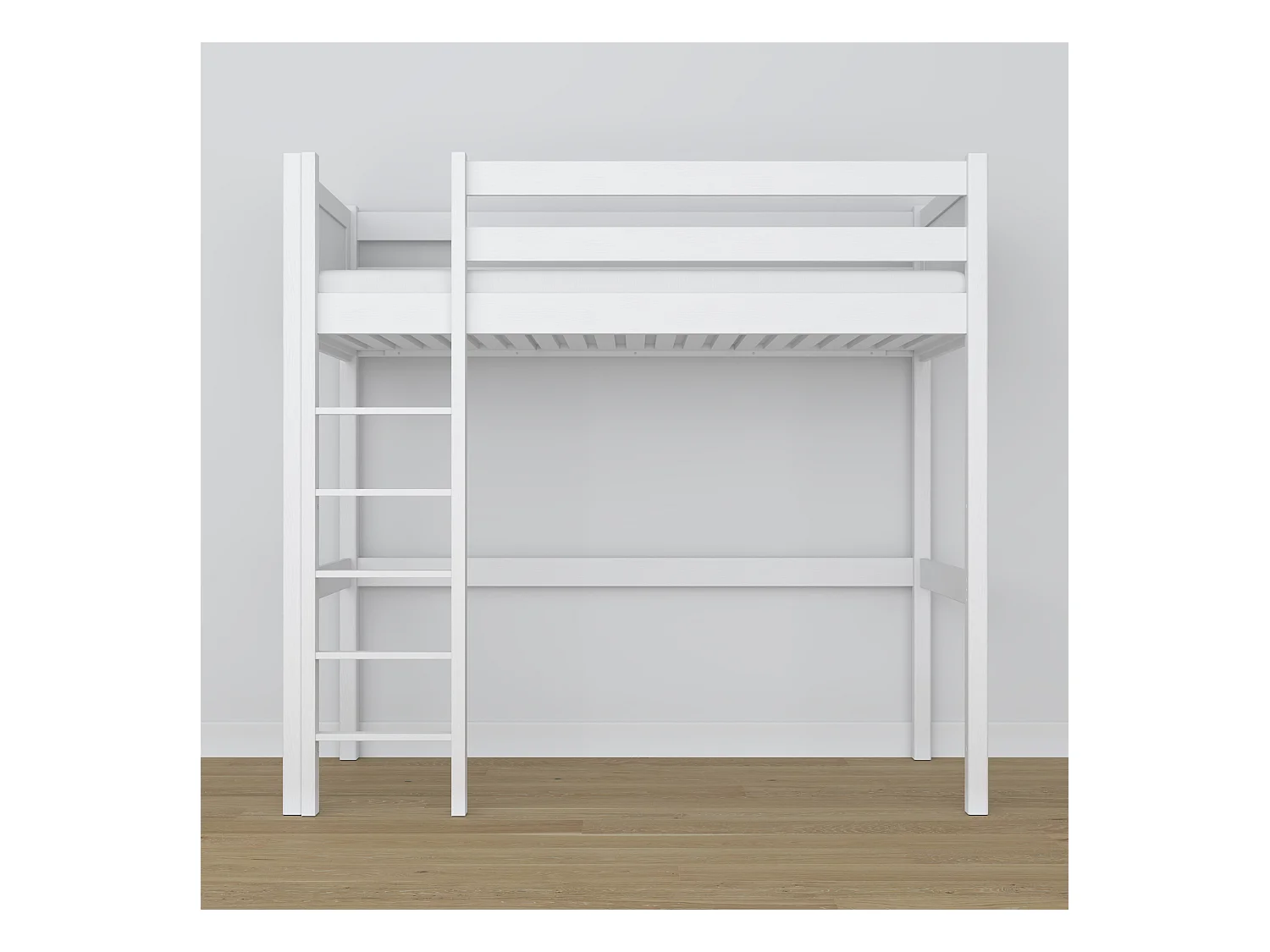 Lit mezzanine en bois N06 Blanc 80x190