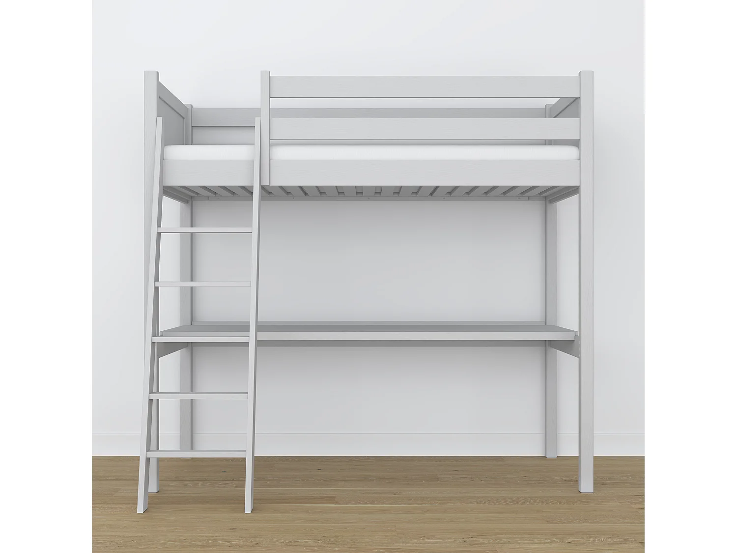 HOCHBETT N04 mit Schreibtisch Grau 90x180