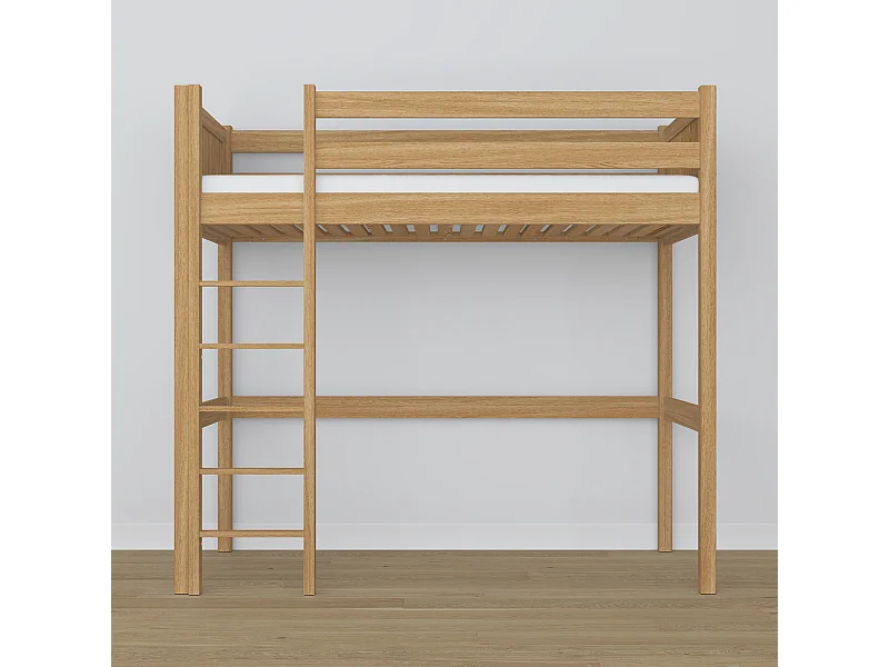 Lit mezzanine en chêne N06 Chêne Naturel 100x190