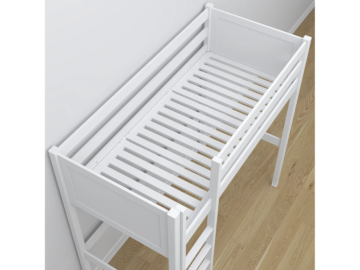 Lit mezzanine en bois N06 Blanc 80x180