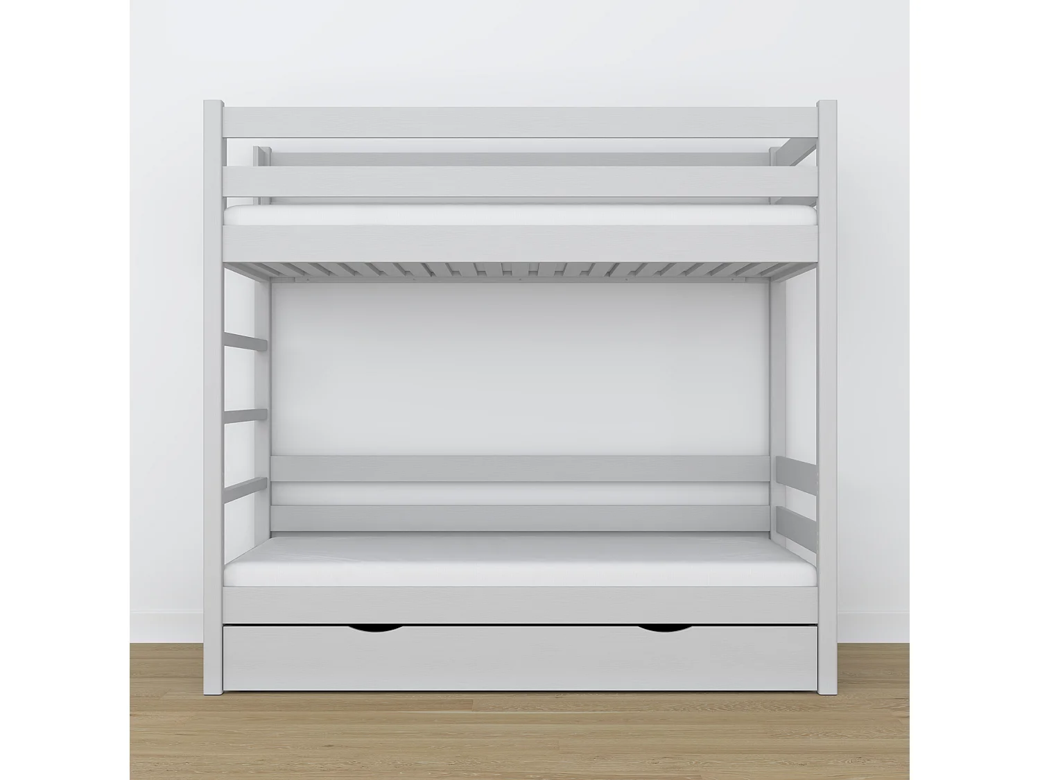 Lit superposé en bois - avec tiroir N03 Gris 80x180