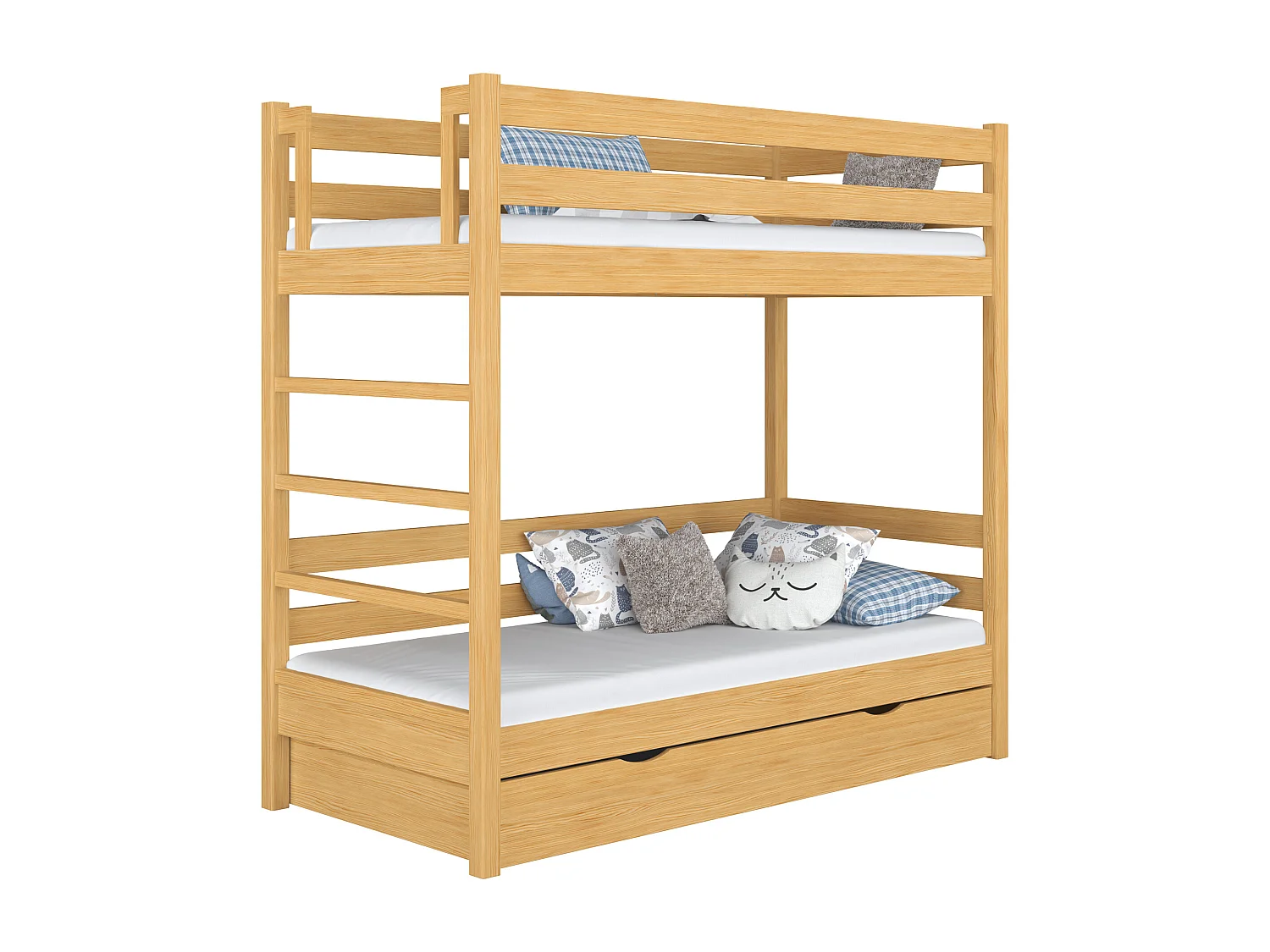 ETAGENBETT N03 mit Schublade Naturkiefer 100x190