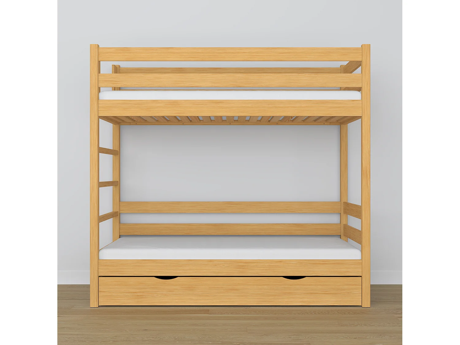 ETAGENBETT N03 mit Schublade Naturkiefer 100x190