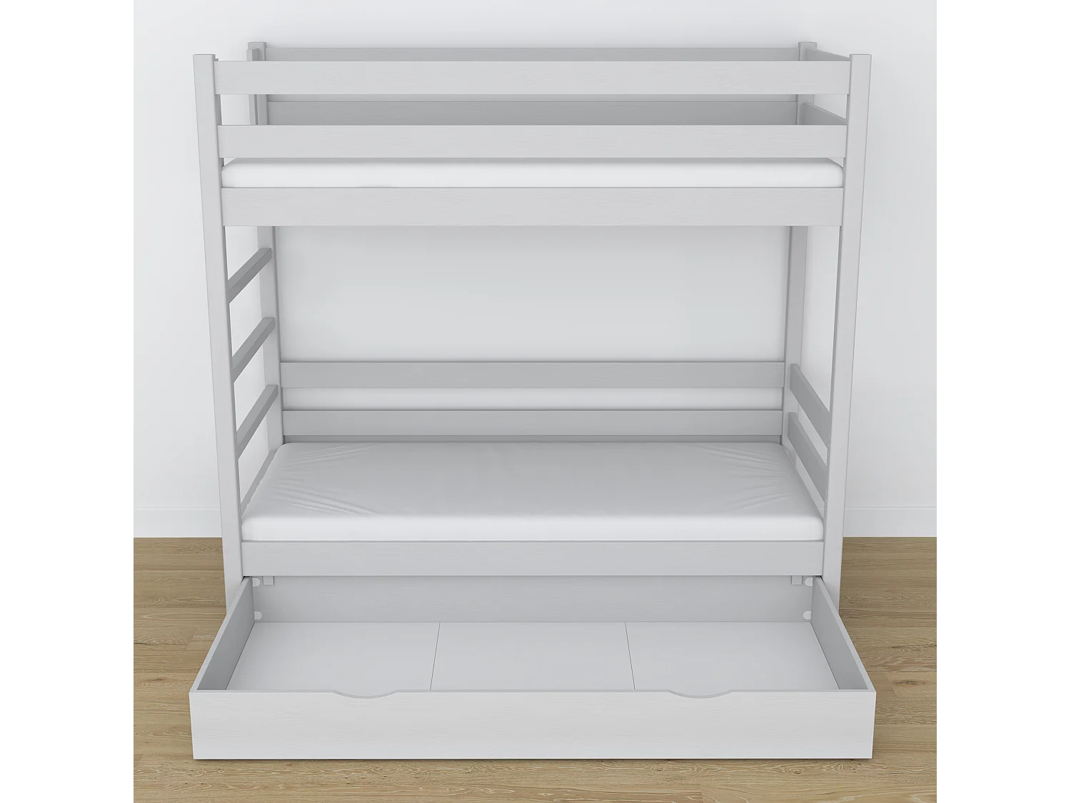 Lit superposé en bois - avec tiroir N03 Gris 90x180