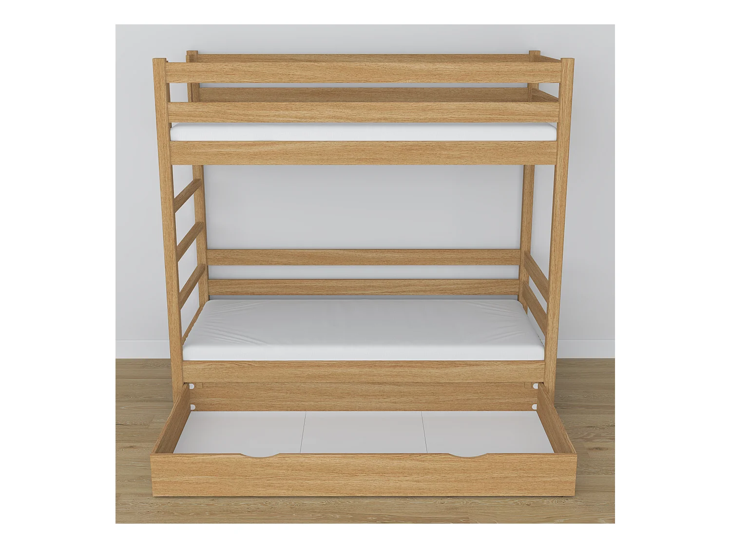 Lit superposé en chêne - avec tiroir N03 Chêne Naturel 90x200