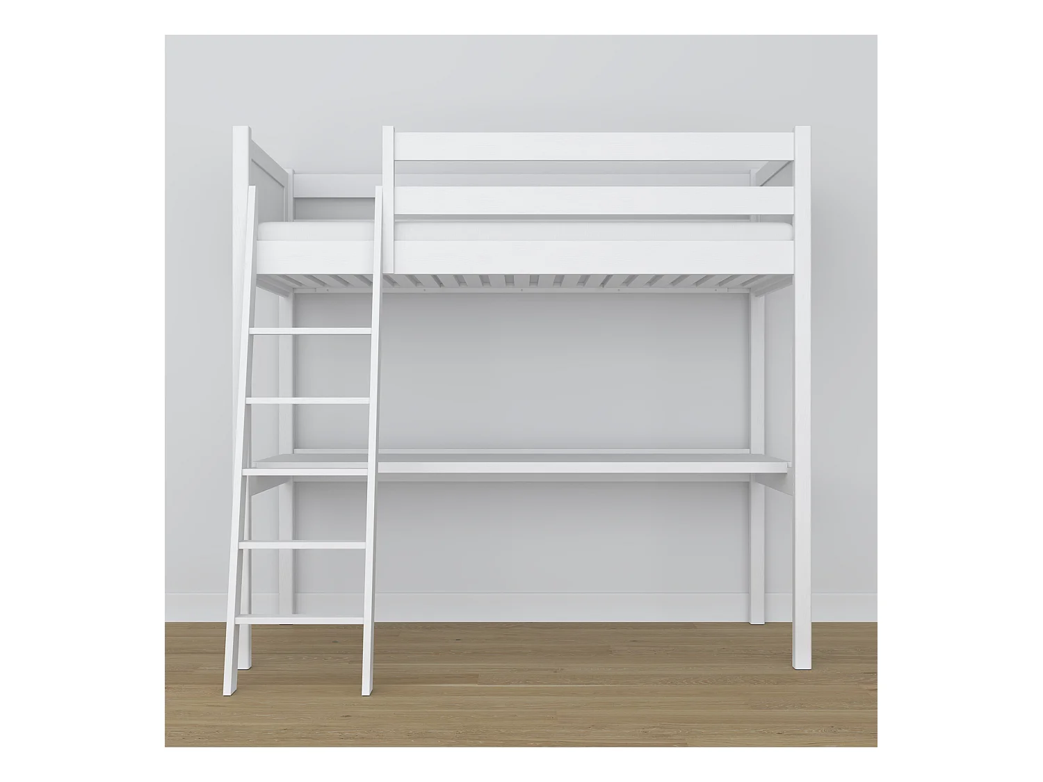 HOCHBETT N04 mit Schreibtisch Weiß 120x200