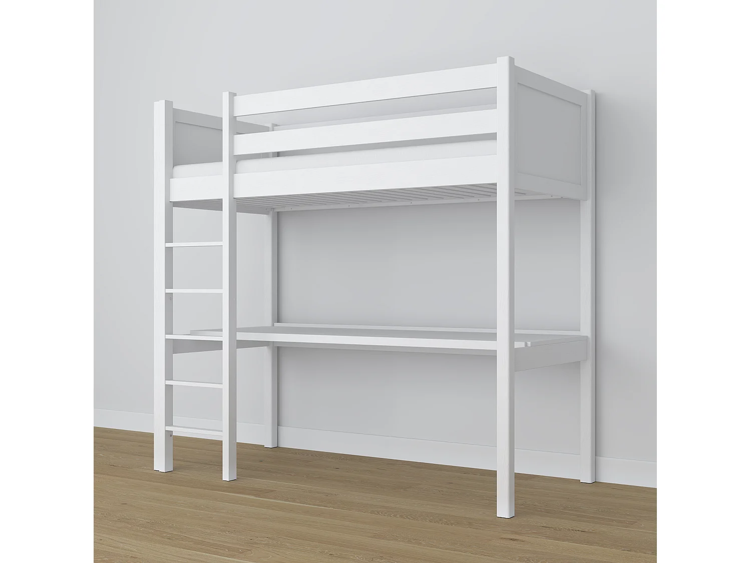 HOCHBETT N06 mit Schreibtisch Weiß 120x190