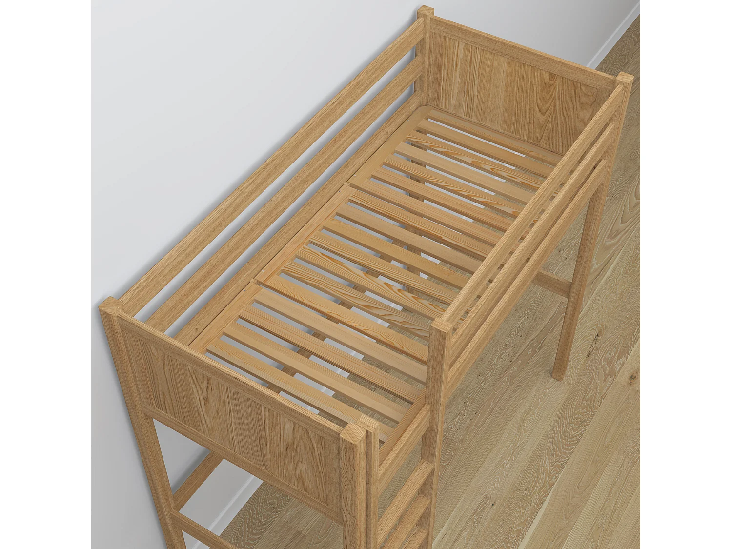 HOCHBETT N06 mit Schreibtisch Eiche Natur 80x190