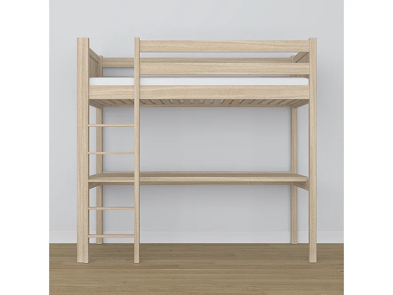 HOCHBETT N06 mit Schreibtisch Sonoma Eiche 100x190