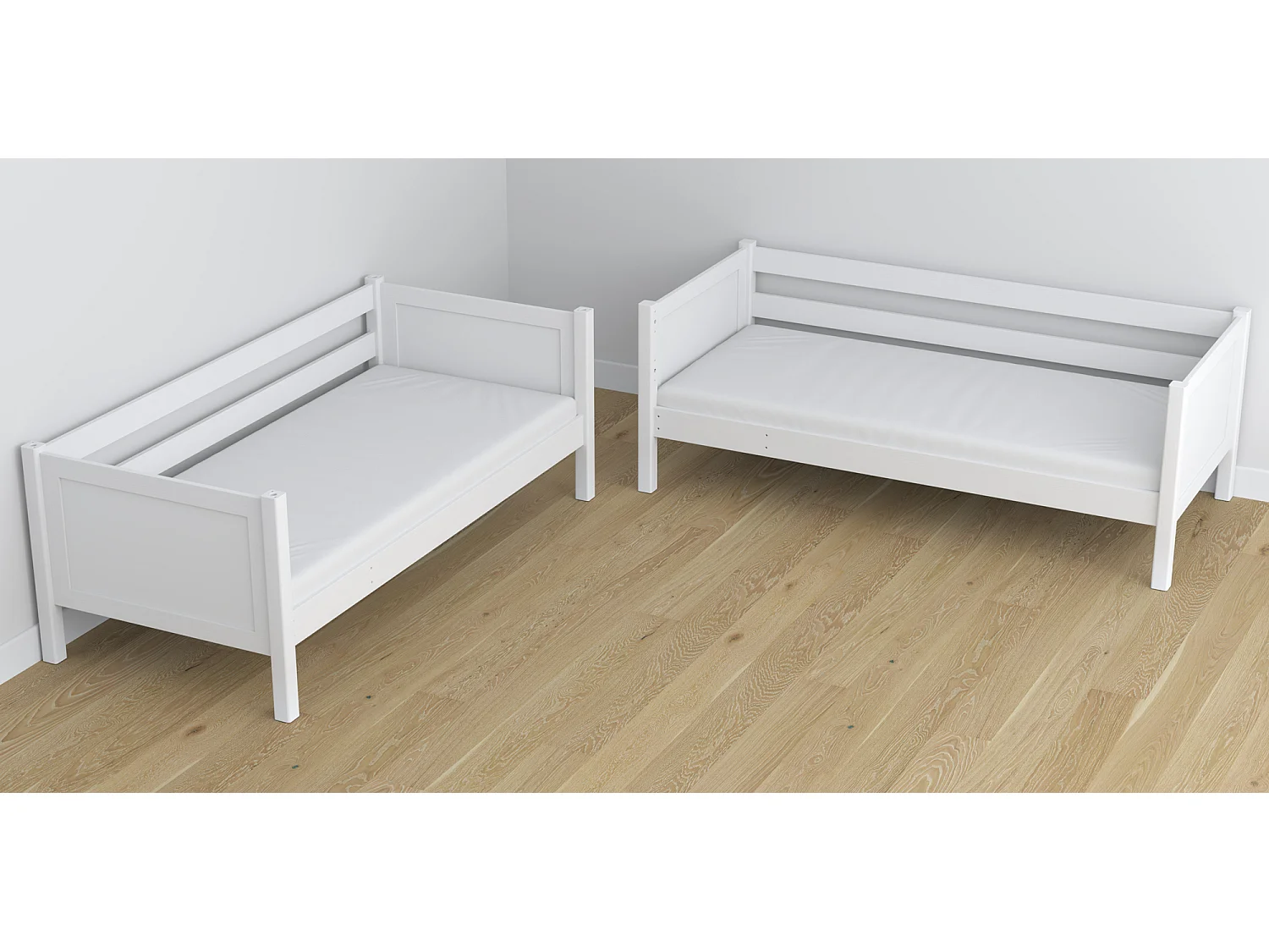 Lit superposé en bois N02 Blanc 80x190