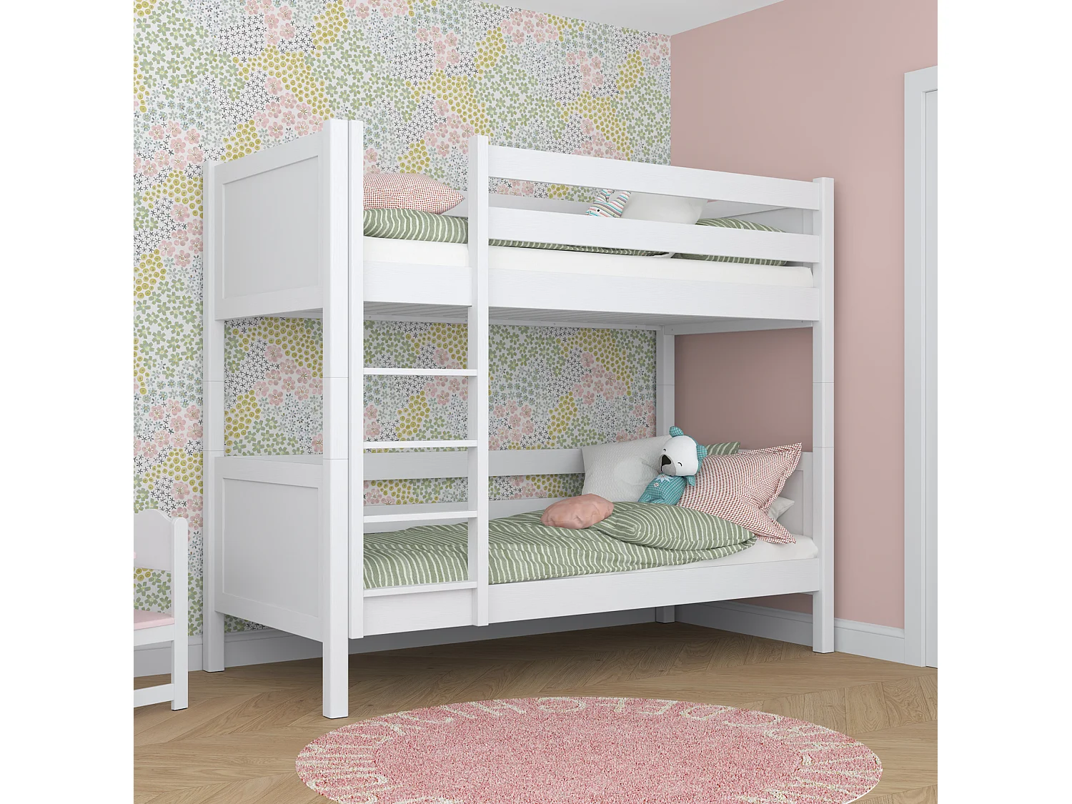 Lit superposé en bois N02 Blanc 80x200