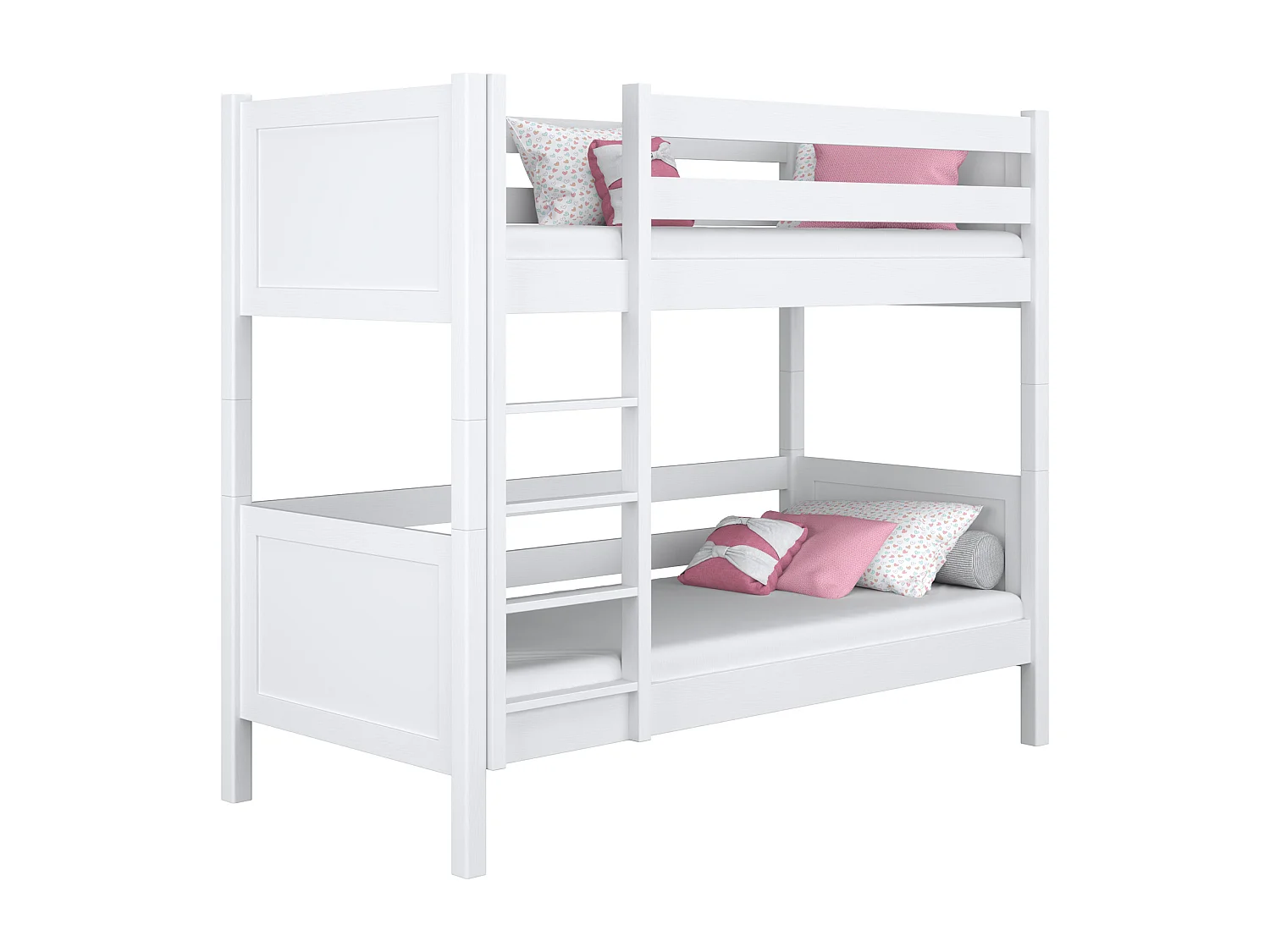 Lit superposé en bois N02 Blanc 80x200
