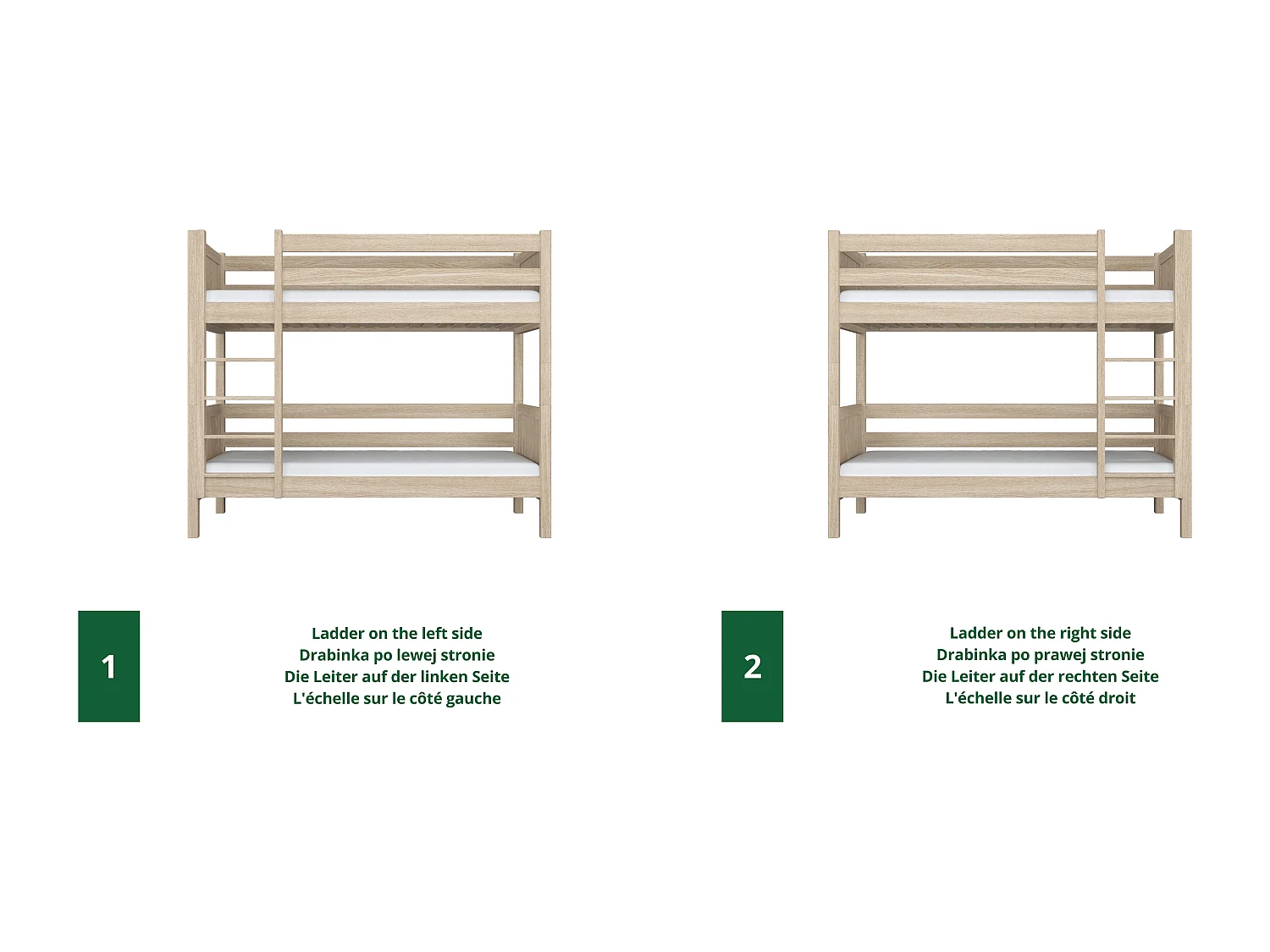 ETAGENBETT N02 Sonoma Eiche 100x180