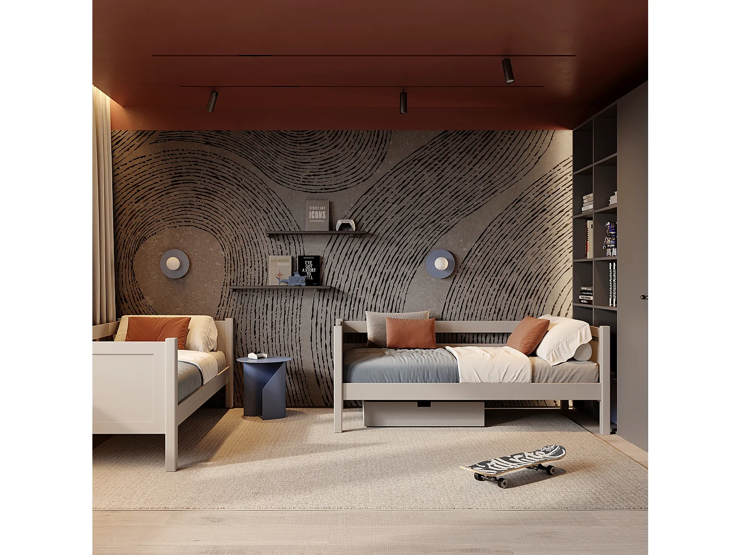 Lit superposé en bois N02 Gris 120x190