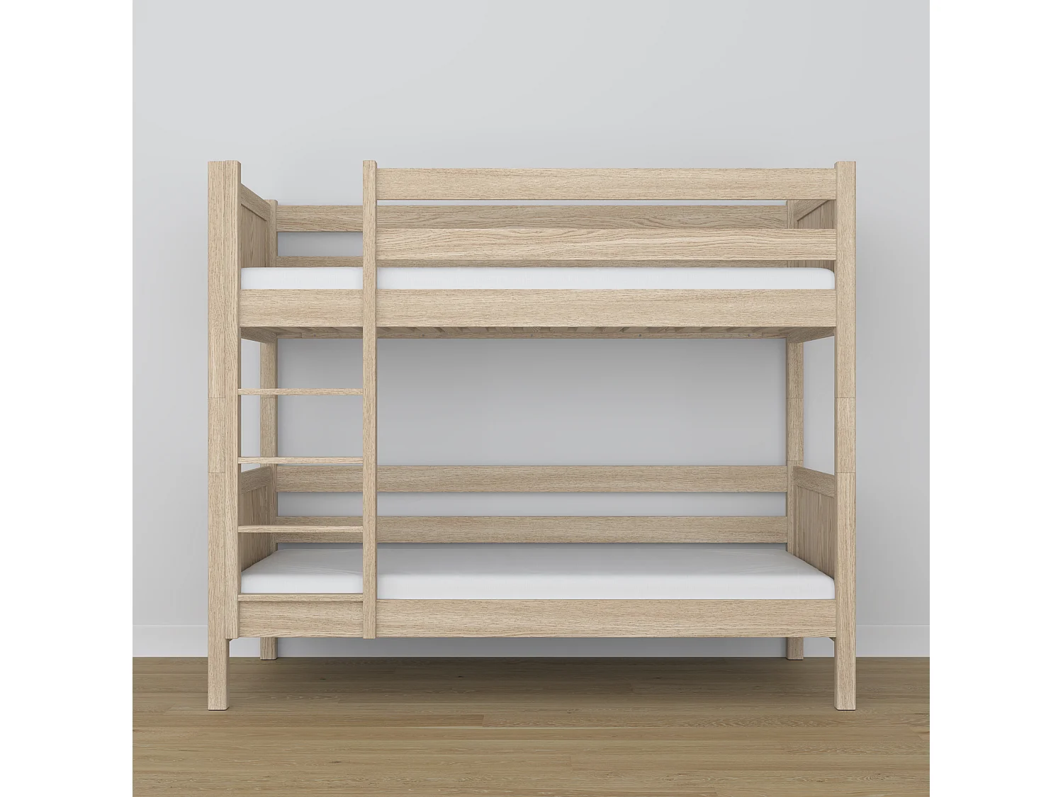 Lit superposé en chêne N02 Chêne Blanchi 120x180
