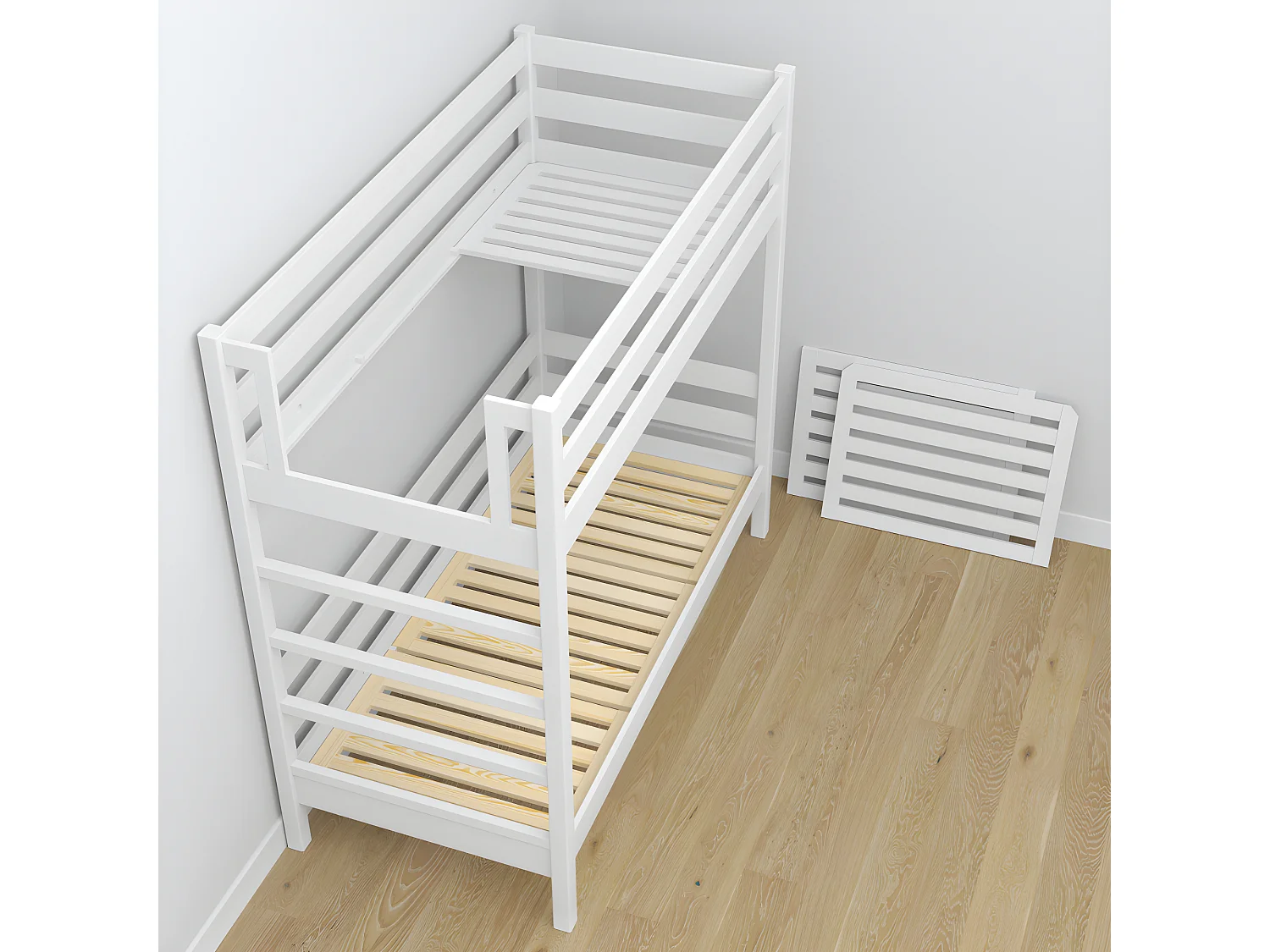 ETAGENBETT N03 mit Schublade Weiß 90x200