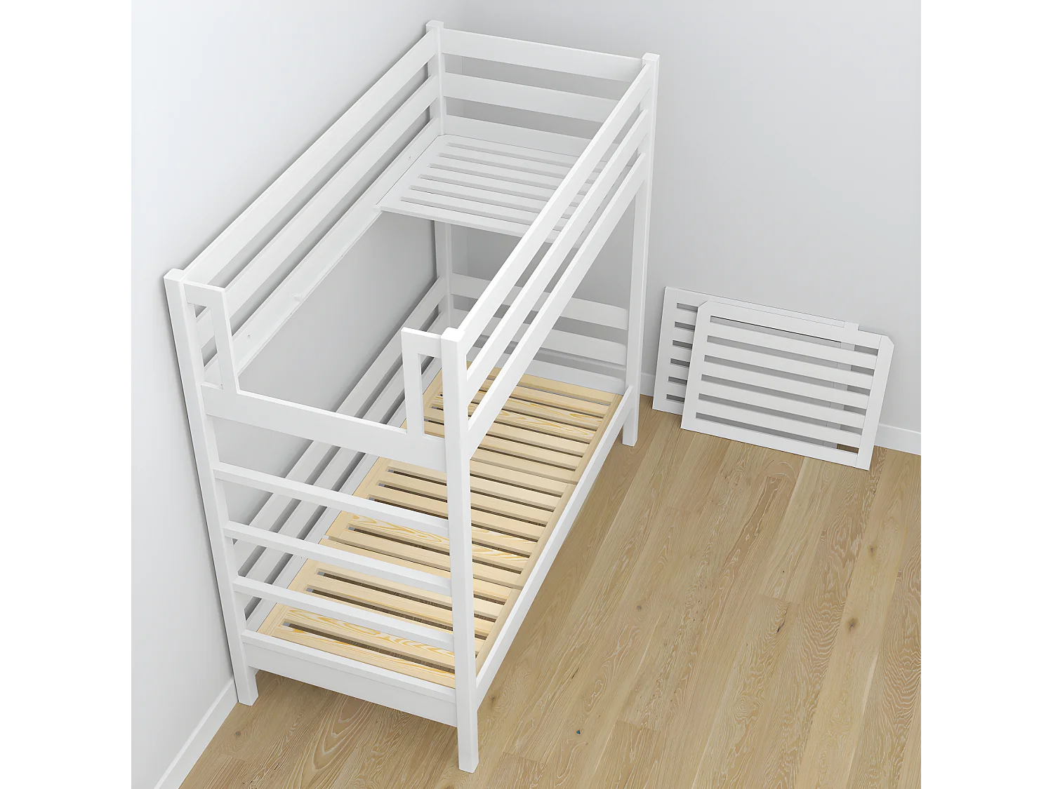 ETAGENBETT N03 mit Schublade Weiß 90x190