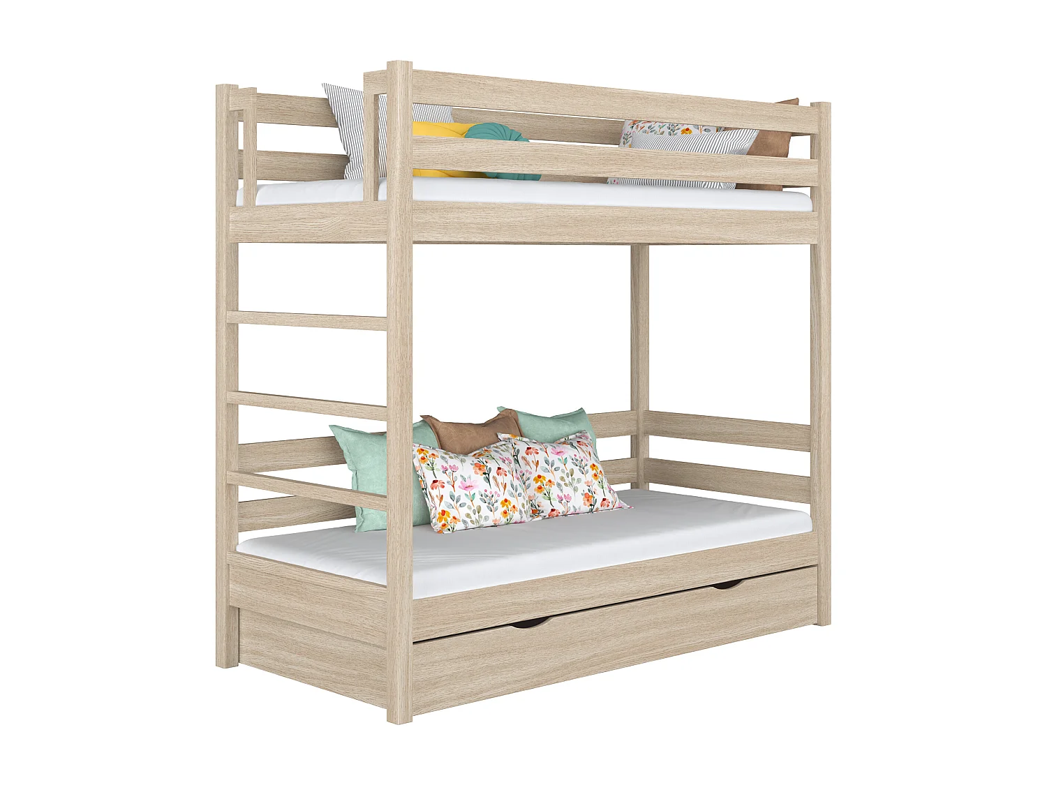 ETAGENBETT N03 mit Schublade Sonoma Eiche 100x190