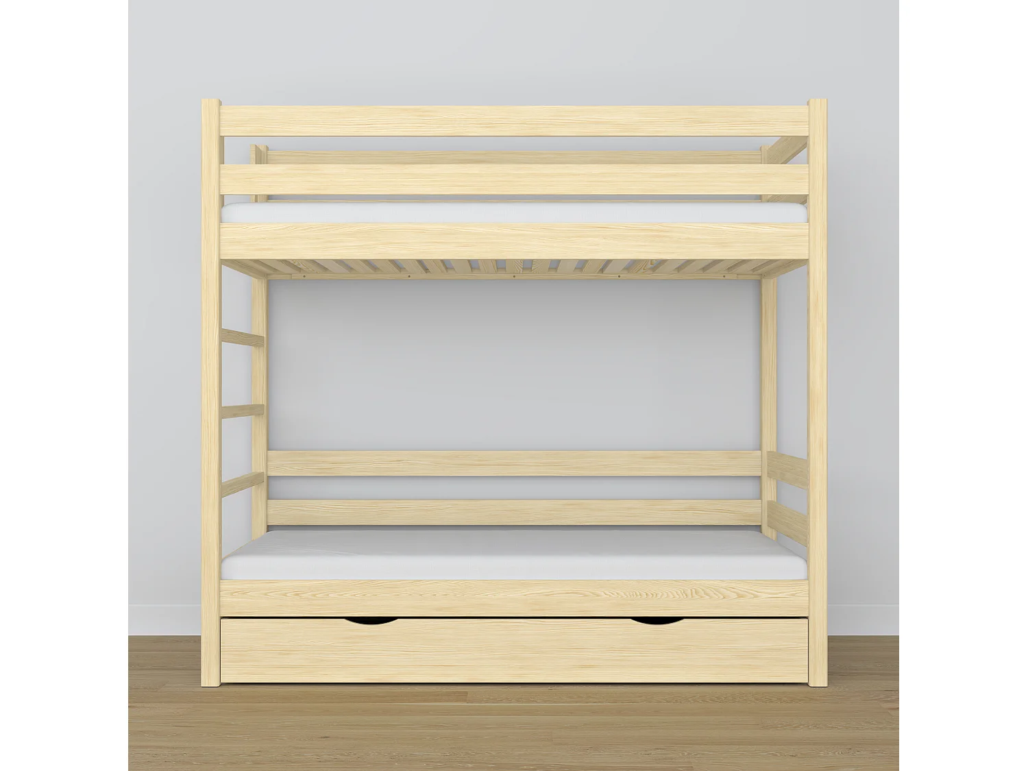 Lit superposé en bois - avec tiroir N03 Pin Clair 80x200