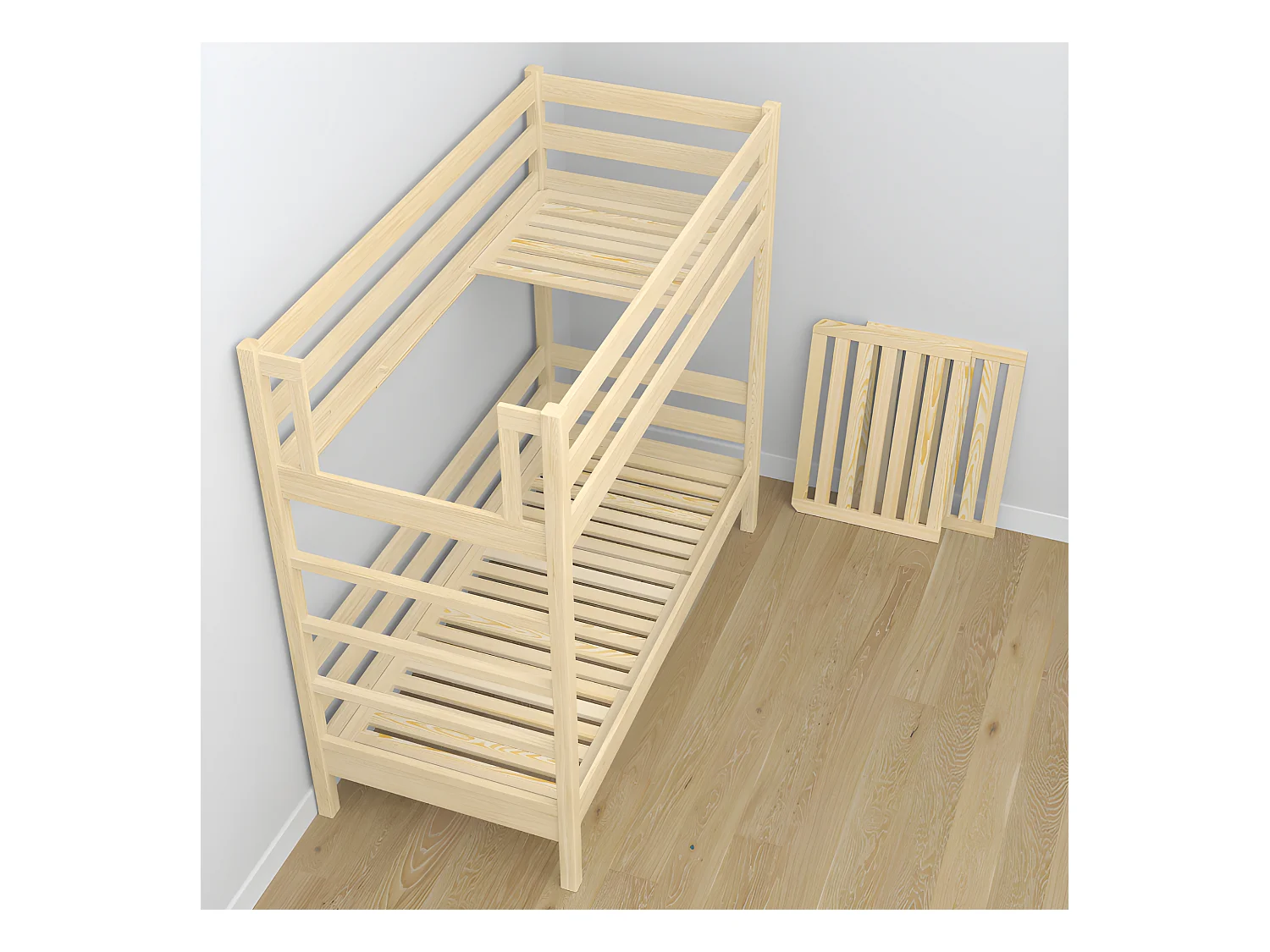 Lit superposé en bois - avec tiroir N03 Pin Clair 80x180