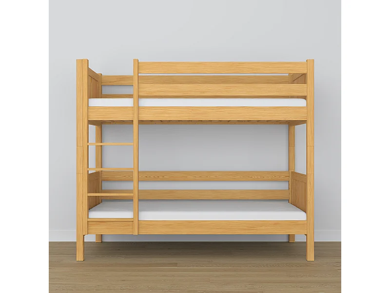Lit superposé en bois N02 Pin Naturel 90x180