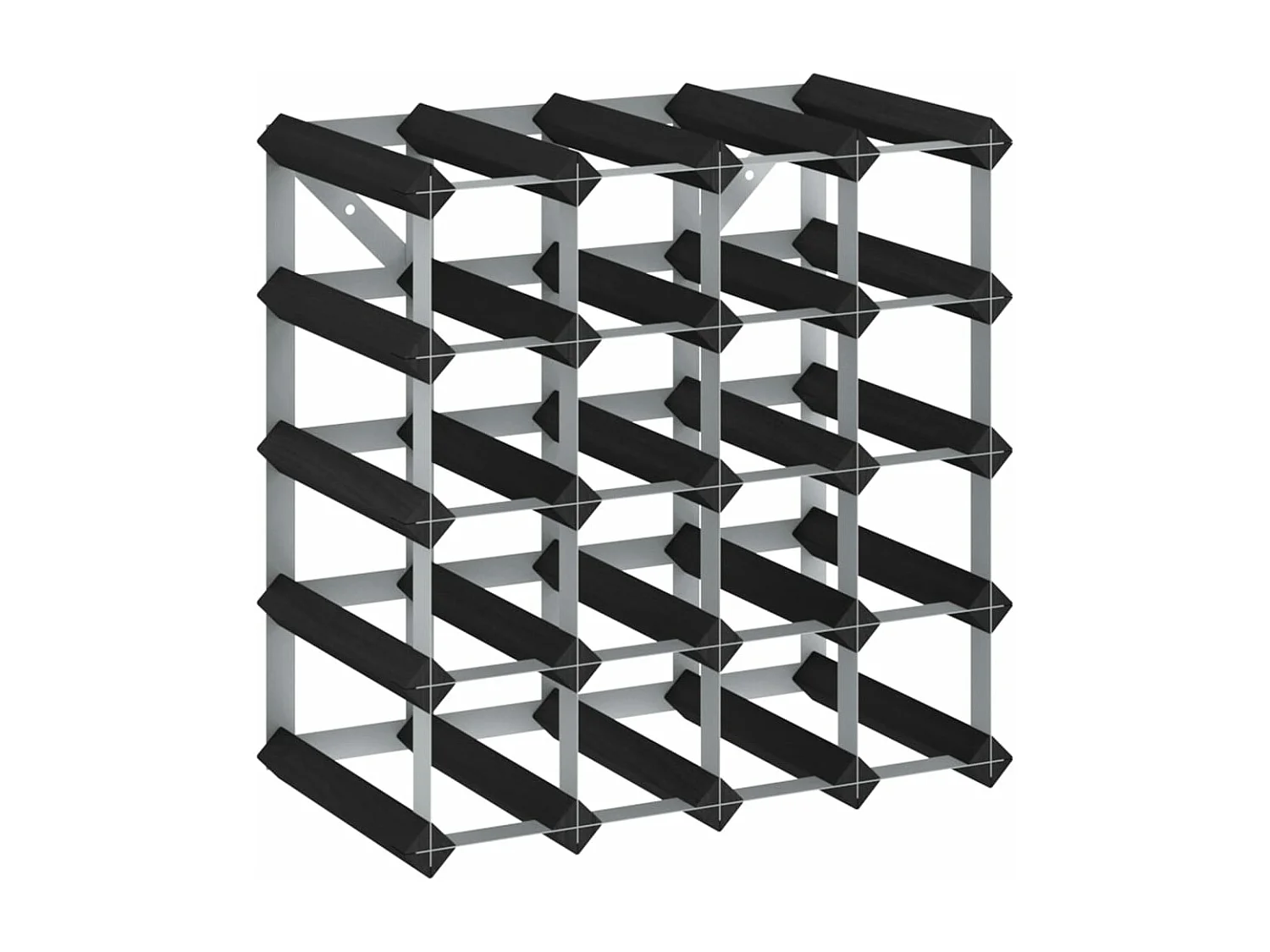 Casier à bouteilles pour 20 bouteilles Noir Bois de pin solide