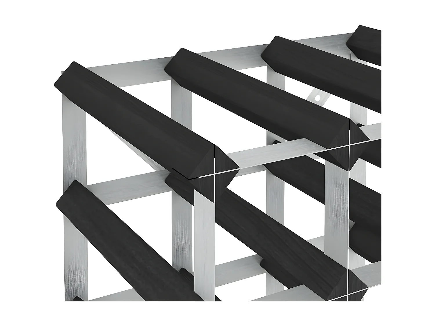 Casier à bouteilles pour 20 bouteilles Noir Bois de pin solide