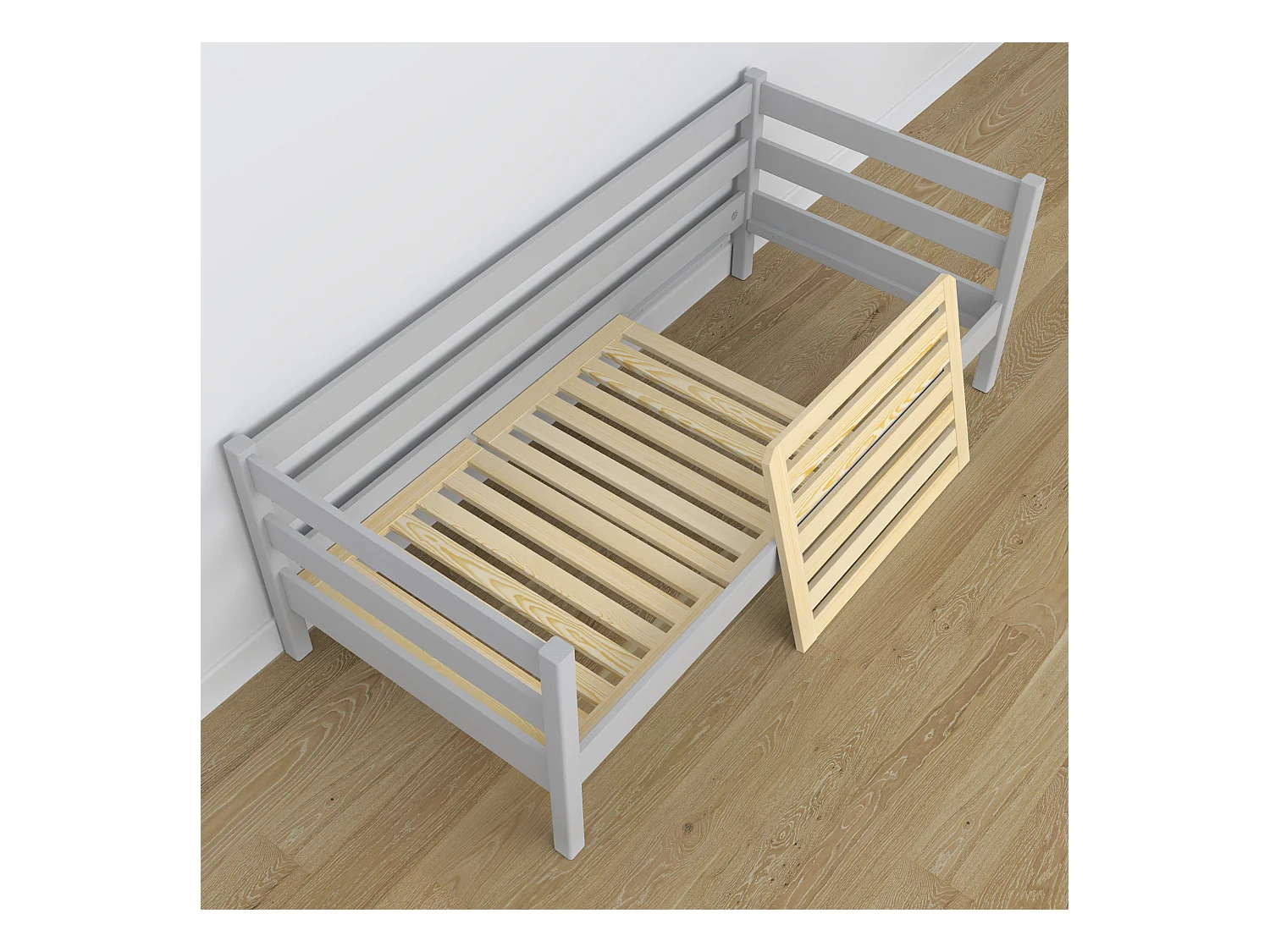 Lit banquette en bois N01 Gris 120x180