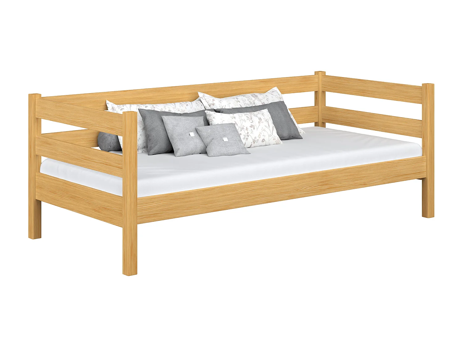 Lit banquette en bois N01 Pin Naturel 80x190